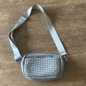 Elegant Gray Woven Belt Bag